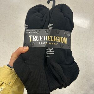 NWT True Religion Men's half cushion quarter Socks 12-Pack